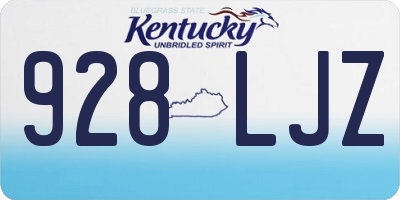 KY license plate 928LJZ