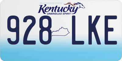 KY license plate 928LKE