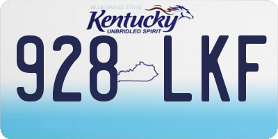 KY license plate 928LKF