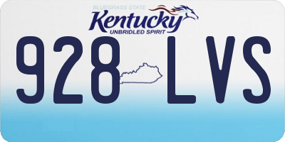 KY license plate 928LVS