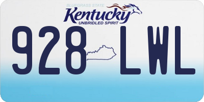 KY license plate 928LWL