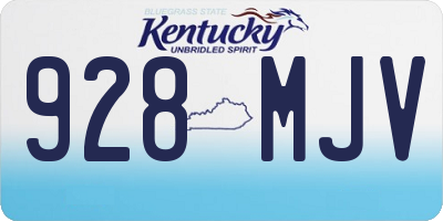 KY license plate 928MJV