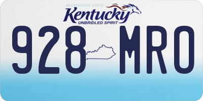 KY license plate 928MRO