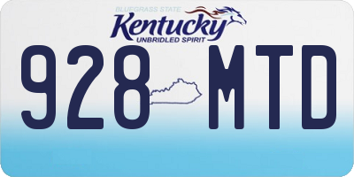 KY license plate 928MTD