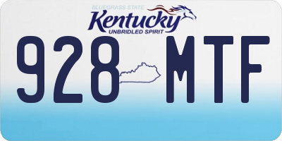 KY license plate 928MTF