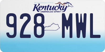 KY license plate 928MWL