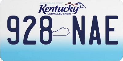 KY license plate 928NAE
