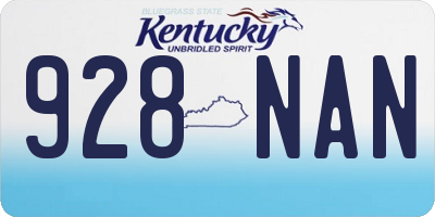 KY license plate 928NAN