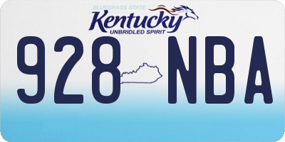 KY license plate 928NBA