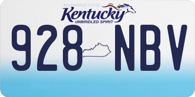 KY license plate 928NBV