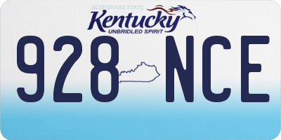 KY license plate 928NCE