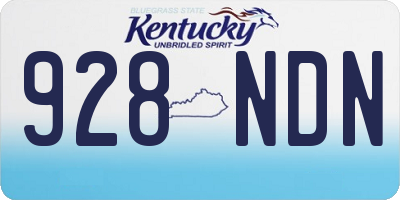 KY license plate 928NDN