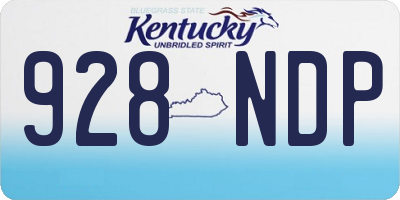 KY license plate 928NDP