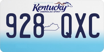 KY license plate 928QXC
