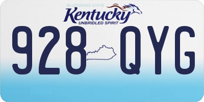 KY license plate 928QYG
