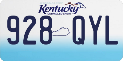 KY license plate 928QYL