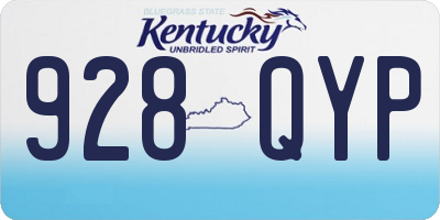 KY license plate 928QYP