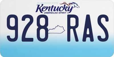 KY license plate 928RAS