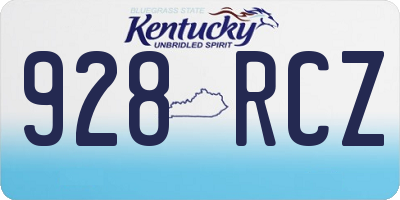 KY license plate 928RCZ