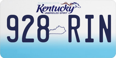 KY license plate 928RIN