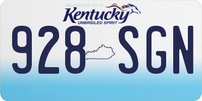 KY license plate 928SGN