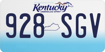 KY license plate 928SGV