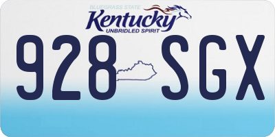 KY license plate 928SGX