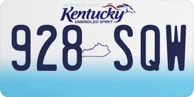 KY license plate 928SQW