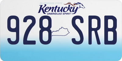 KY license plate 928SRB
