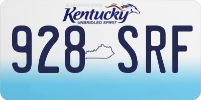 KY license plate 928SRF