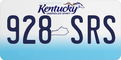 KY license plate 928SRS