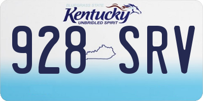 KY license plate 928SRV