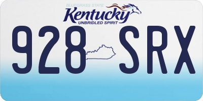 KY license plate 928SRX