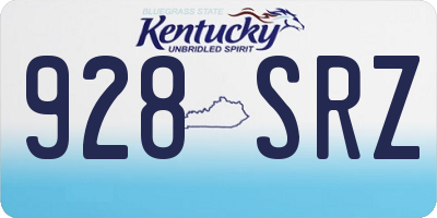 KY license plate 928SRZ