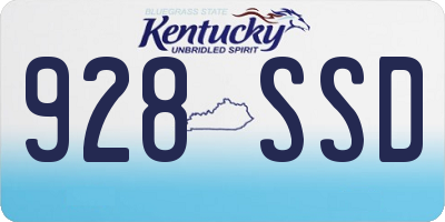 KY license plate 928SSD