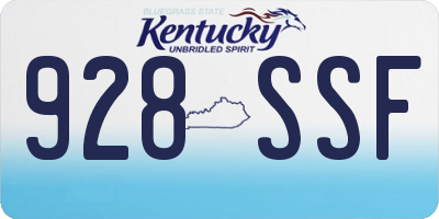 KY license plate 928SSF