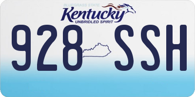 KY license plate 928SSH