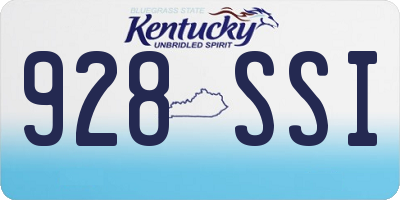 KY license plate 928SSI