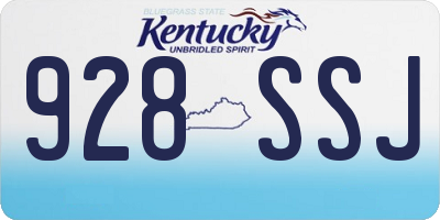 KY license plate 928SSJ