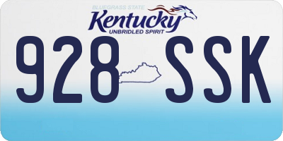 KY license plate 928SSK