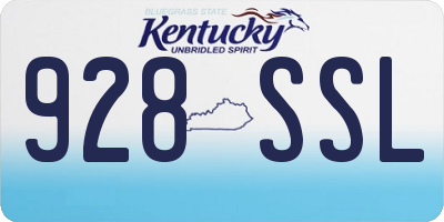 KY license plate 928SSL