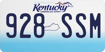 KY license plate 928SSM
