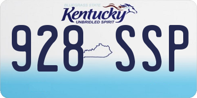 KY license plate 928SSP