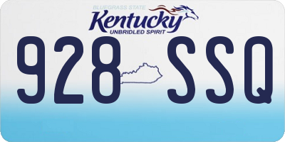 KY license plate 928SSQ