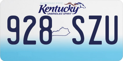 KY license plate 928SZU