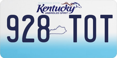 KY license plate 928TOT