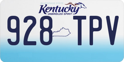 KY license plate 928TPV