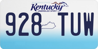 KY license plate 928TUW