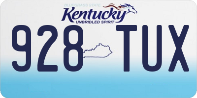 KY license plate 928TUX