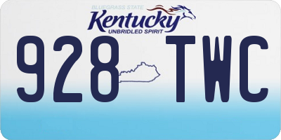 KY license plate 928TWC